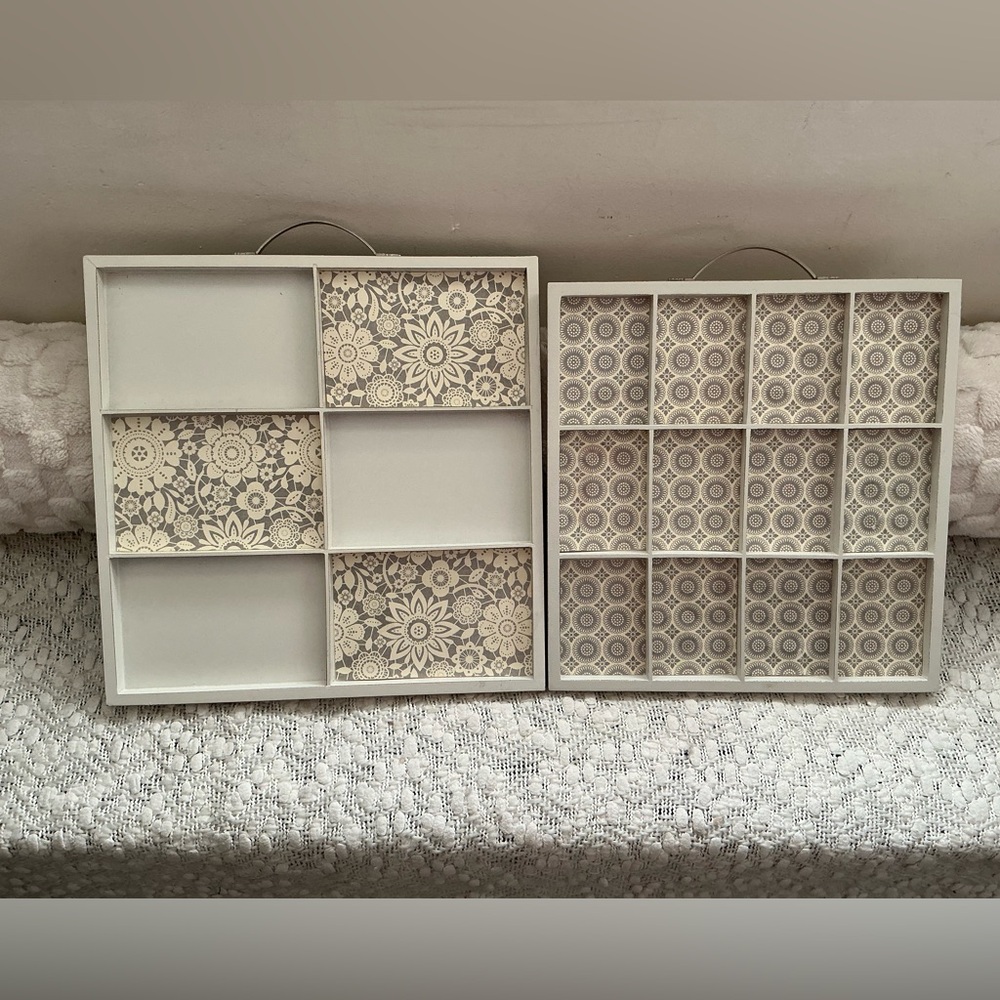 Elegant White and Gray Photo Wall Decor Set